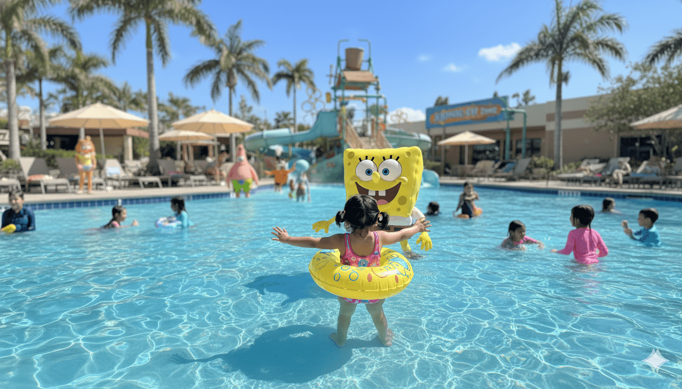 Hotel Nickelodeon Riviera Maya - Piscina con Bob Esponja
